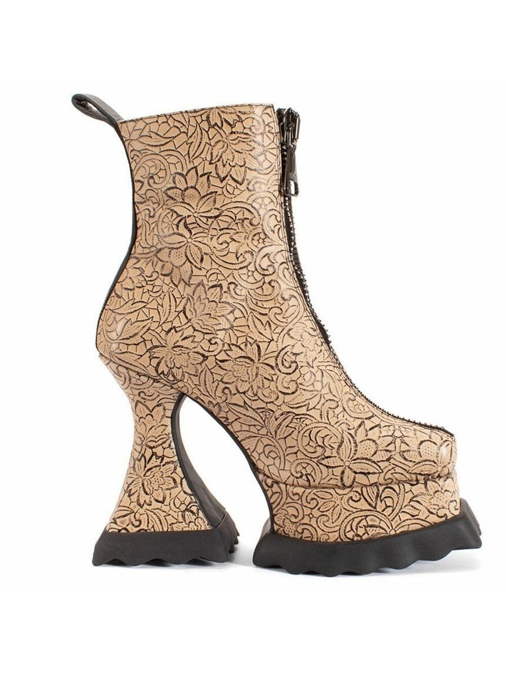 John Fluevog MUNSTER MAX PETUNIA MID-CALF PLATFORM BOOTS Size 9